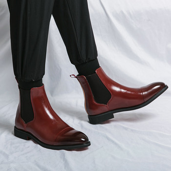 Νέες ανδρικές μπότες Chelsea Χειμερινές μάρκες πολυτελείας Μπότες Chelsea Χειροποίητες κόκκινες τετράγωνες μπότες επαγγελματικές μπότες για άντρες