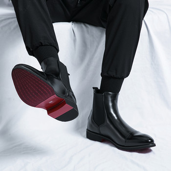 Νέες ανδρικές μπότες Chelsea Χειμερινές μάρκες πολυτελείας Μπότες Chelsea Χειροποίητες κόκκινες τετράγωνες μπότες επαγγελματικές μπότες για άντρες