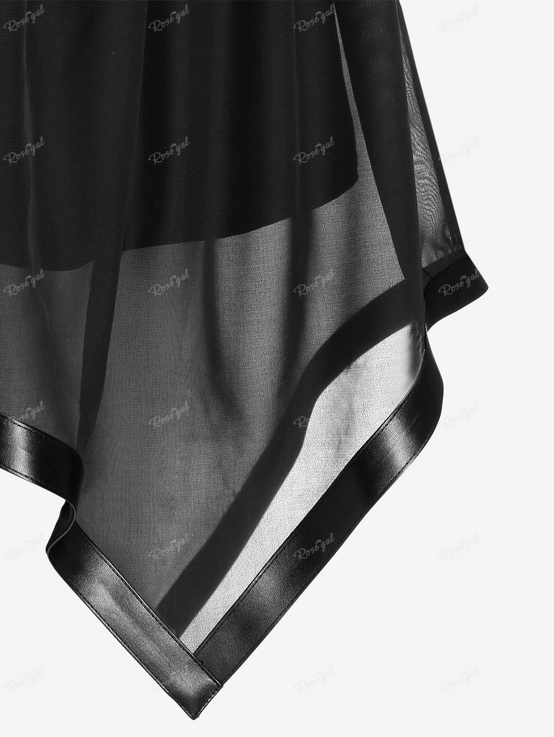 ROSEAGL Visoka niska midi suknja s PU ukrasima na izvlačenje veće veličine Ženska modna ulična odjeća Originalni dizajn suknje s elastičnim strukom crne 4XL