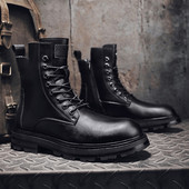 μπότες ανδρικές μπότες 2023 φθινόπωρο χειμώνα νέα μόδα ανδρικές ψηλές μπότες τάση δερμάτινες μπότες εξωτερικού χώρου ψηλές ανδρικές μπότες Botas De Hombre