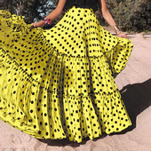 Γυναικεία φούστα Beautiful Dot Print Μακριά Φούστα Πολύχρωμη Μακριά Φούστα Plus Size Γυναικεία φούστα για έξοδο