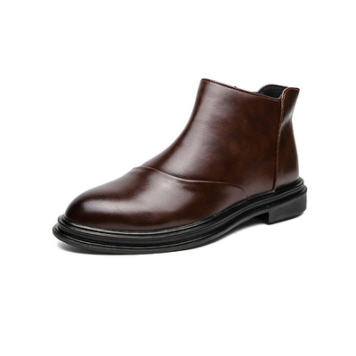 Lauko vyriški „Chelsea“ batai, odiniai batai, aukšta viršūnė, neslystantys darbiniai batai, vyriški batai, nepralaidūs vandeniui, užtrauktuku.