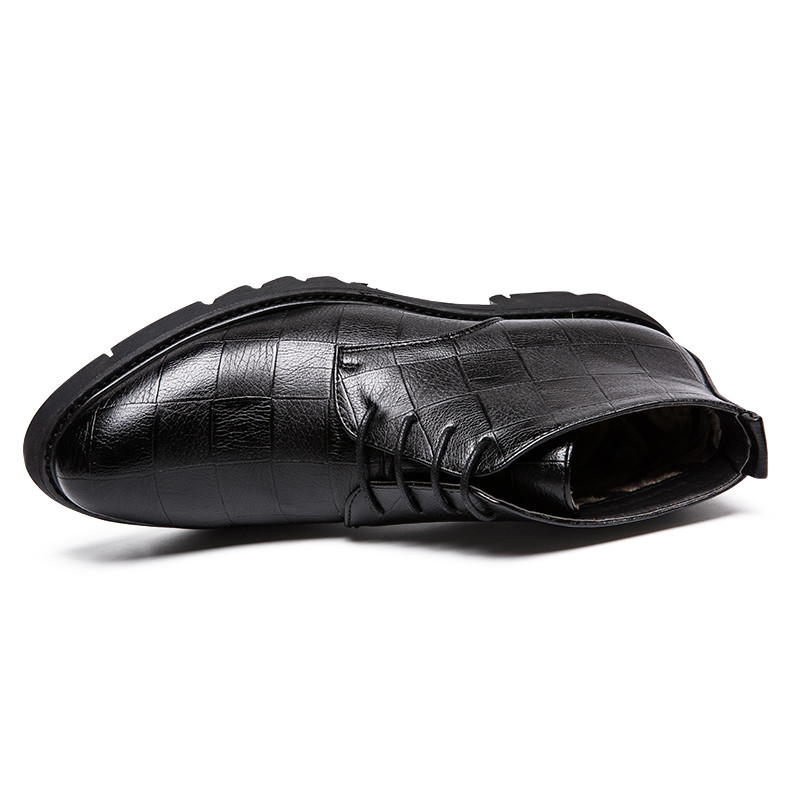 Bărbați Cizme negre Petrecere Nuntă șireturi Retro Casual Clasici Vintage Scurte Cizme din piele