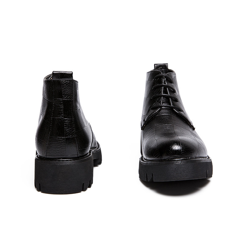 Bărbați Cizme negre Petrecere Nuntă șireturi Retro Casual Clasici Vintage Scurte Cizme din piele