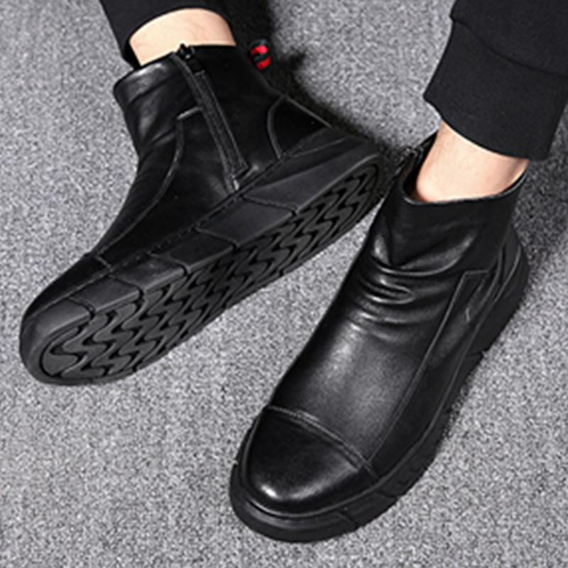 Încălțăminte de iarnă Cizme chelsea cu toc plat pentru bărbați, ocazional, impermeabile, antiderapante