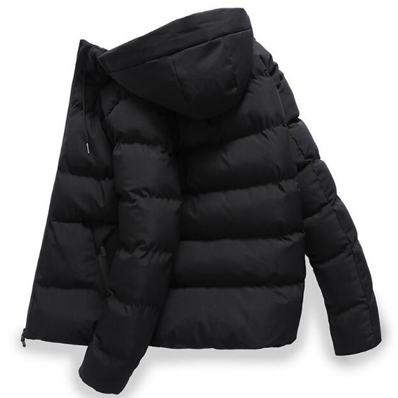 Paltoane pentru bărbați Parka de iarnă Ocazional haină parka solidă cu glugă pentru bărbați cu mânecă lungă paravent Jachete ușoare căptușite