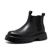 Ανδρικά Slip On Short Boots Casual Platform Chelsea Boots Ανδρικά σπαστά δερμάτινα μποτάκια φθινόπωρο Χειμερινές μπότες χιονιού Χοντροκομμένα παπούτσια