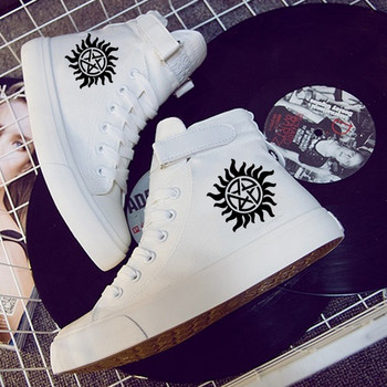 Τηλεοπτική εκπομπή Supernatural Lace-up Sneakers Casual Canvas Shoes