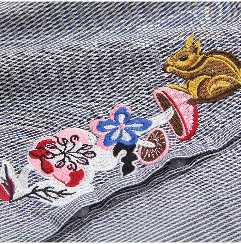 Dámske vintage ležérne blúzky s dlhým rukávom a šik výšivkou, 100% bavlna, vintage štýl, topy a blúzky