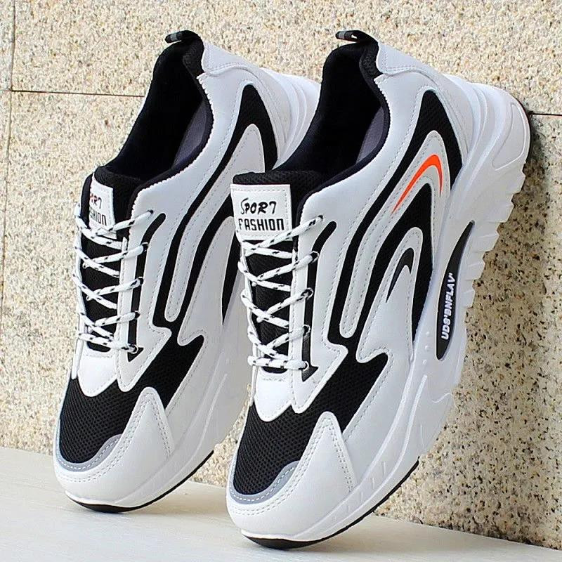 Pantofi pentru bărbați 2022, adidași albi noi, pantofi casual cu plasă goală la modă, pantofi de alergare ușoare, respirabili, rezistenți la uzură, în aer liber