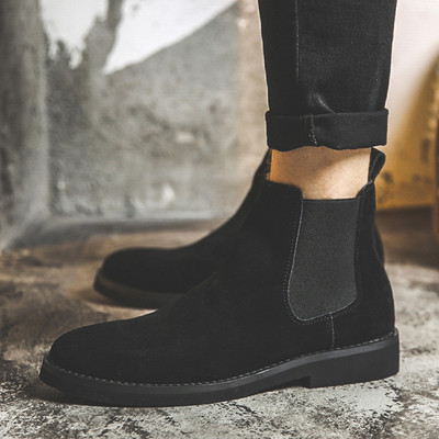 Didžiosios Britanijos dizainas vyriški madingi didelio dydžio chelsea batai orui pralaidūs karvės odos batai platforminiai batai botas de hombre