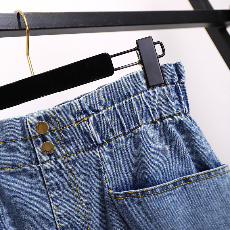 Nou 2021 pentru dama, primăvară toamnă, mini-fustă de blugi de dimensiuni mari, pentru femei, ocazional mare, lejer, buzunar, albastru, fuste 4XL 5XL 6XL 7XL