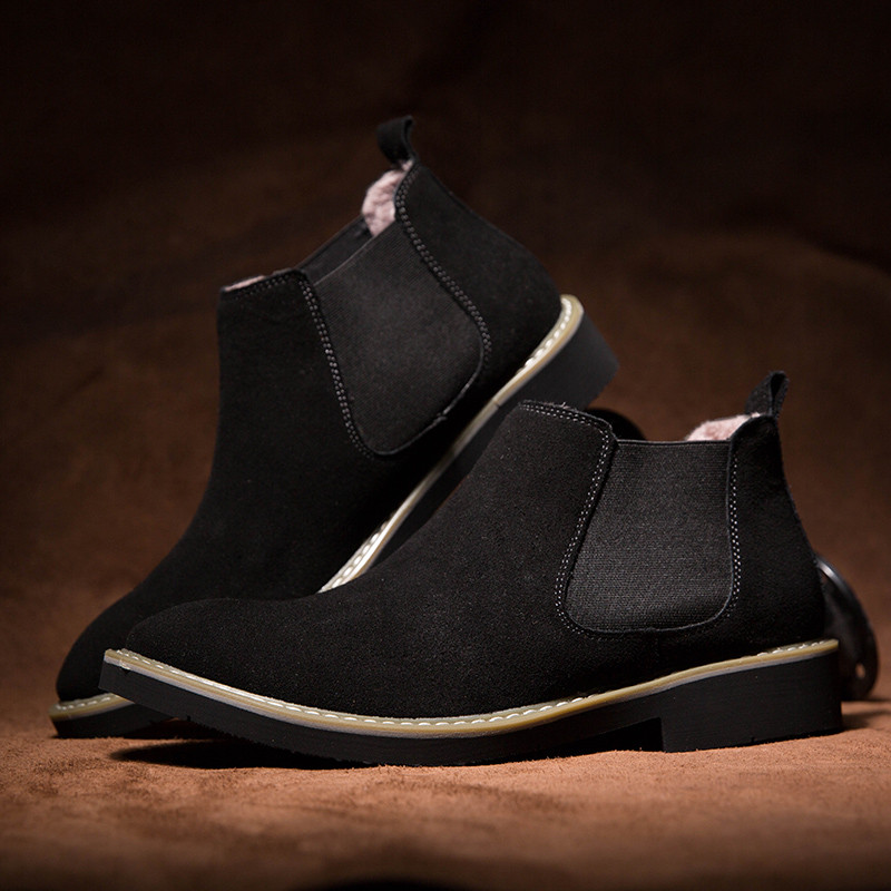 Cizme Chelsea noi din piele de vacă pentru bărbați, în stil britanic, pantofi supradimensionați din piele cu cusături înalte, cizme versatile din piele de căprioară la modă