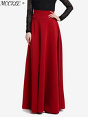 Fusta de damă plisată cu talie înaltă, talie mare, 5XL, toamnă, linie A, casual, fuste lungi roșii, 2021, îmbrăcăminte de stradă, fund elegant