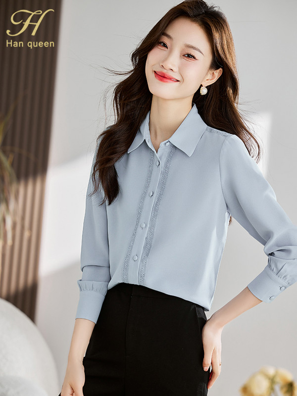 H Han Queen Novi dolazak 2023. Košulja Ženska bluza Vintage Poslovne ležerne majice Šifon bluza Elegantne šik široke jednostavne osnovne košulje