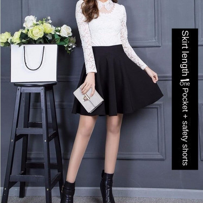 Moteriškas paprastas sijonas Vasaros šortai Sijonas mados universalus mokyklinis klostuotas laisvalaikis mini čiuožėjas plius dydis pūkuotas platėjantis sijonas