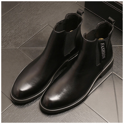 Κορεάτης σχεδιαστής ανδρικής μόδας πάρτι φορέματα συμποσίου μπότες chelsea μαύρα παπούτσια από δέρμα αγελάδας φθινοπωρινό χειμερινό μποτάκι ankle botas masculina