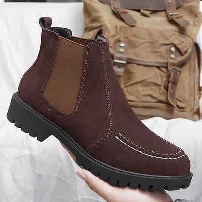 Férfi Chelsea Boots Classics Retro Vintage Esküvői Slip a Boka alkalmi rövid bőrcsizmán