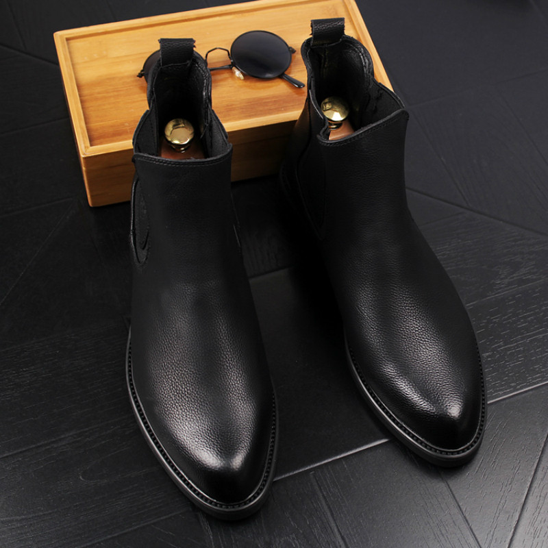 poznati dizajner muška ležerna poslovna svečana haljina chelsea čizme koža jesen zimske cipele crne gležnjače sapato bota
