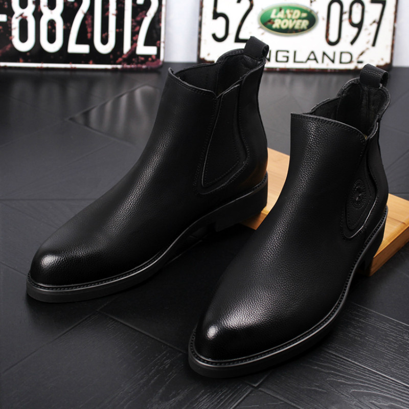 poznati dizajner muška ležerna poslovna svečana haljina chelsea čizme koža jesen zimske cipele crne gležnjače sapato bota