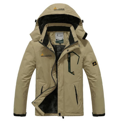 Winter Parka Ανδρικά Windbreak Plus Βελούδινα χοντρά ζεστά, αντιανεμικά γούνινα παλτά Ανδρικά στρατιωτικά κουκούλα Anorak μπουφάν Ανδρικά χειμωνιάτικα μπουφάν