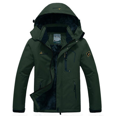 Winter Parka Ανδρικά Windbreak Plus Βελούδινα χοντρά ζεστά, αντιανεμικά γούνινα παλτά Ανδρικά στρατιωτικά κουκούλα Anorak μπουφάν Ανδρικά χειμωνιάτικα μπουφάν