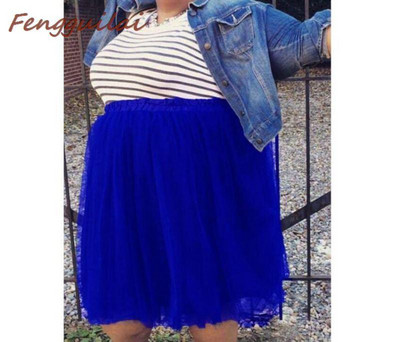 Tutu de vară plisat Plus Marime Mari Petrecere Stradă Casual Femei Rochie de bal Fusta Dans Alb Roz Verde Negru Gri Gras