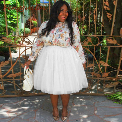 Tutu de vară plisat Plus Marime Mari Petrecere Stradă Casual Femei Rochie de bal Fusta Dans Alb Roz Verde Negru Gri Gras