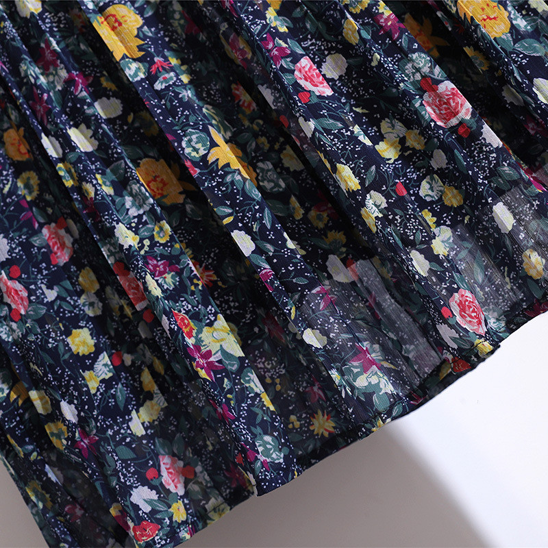 Nova duga ženska suknja za proljeće ljeto 2021. za žene, velike plisirane suknje od šifona s cvjetnim printom 4XL 5XL 6XL 7XL