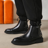 Ανδρικές μπότες σε στυλ Αγγλίας σκάλισμα παπούτσια brogue πάρτι φορέματα νυχτερινού κέντρου καουμπόη μπότα τσέλσι cool ankle botas hombre