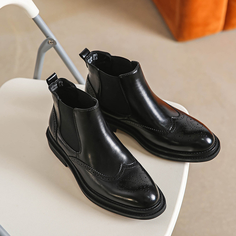Ανδρικές μπότες σε στυλ Αγγλίας σκάλισμα παπούτσια brogue πάρτι φορέματα νυχτερινού κέντρου καουμπόη μπότα τσέλσι cool ankle botas hombre