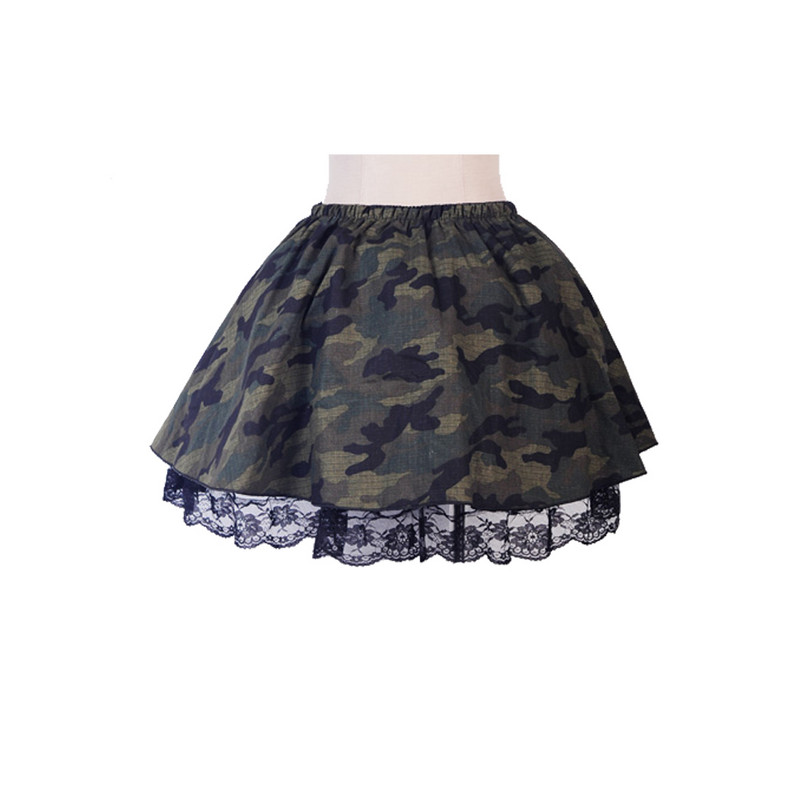 Stil militar de vară Femei deasupra genunchiului Mini camuflaj Fusta ocazională Fusta camo pentru femei Dantela Costum de Halloween Plus Size S-6XL
