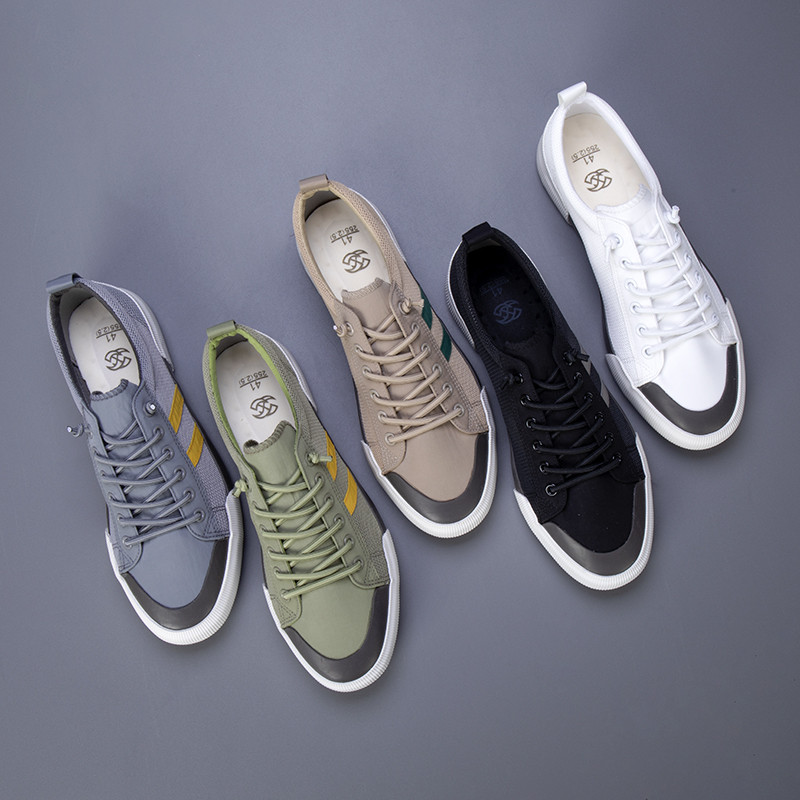 Ljetne cipele za rekreaciju 2024. Prozračne udobne ravne cipele Vulkanizirane cipele Muške cipele Niske platnene cipele s ekranom za pomoć