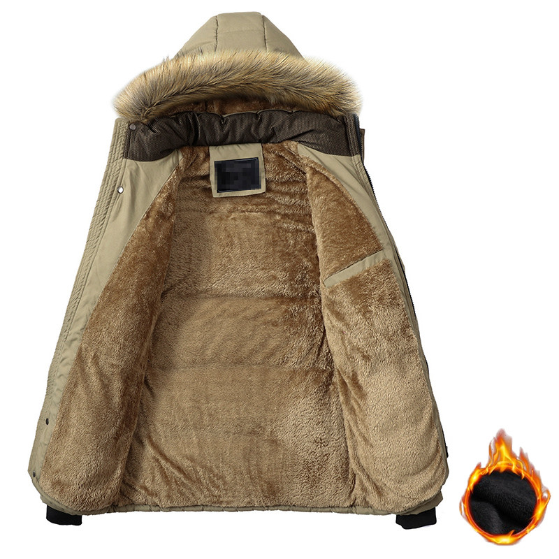 2023 m. Nauja vyrų žiemos lauko laisvalaikio, vėjui atspari, šilta, neperšlampama pastorinta medvilninė striukė Vyriška Nuimama vyriška striukė su gobtuvu