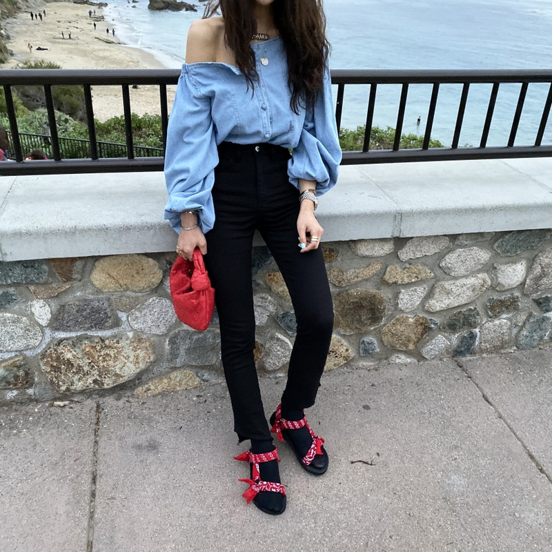 Toamnă Sexy cu umăr în afara felinarului cu mânecă lungă, cu gât pătrat, bluze pentru femei, bluze și bluze pentru femei, cămăși din denim Blusas Mujer