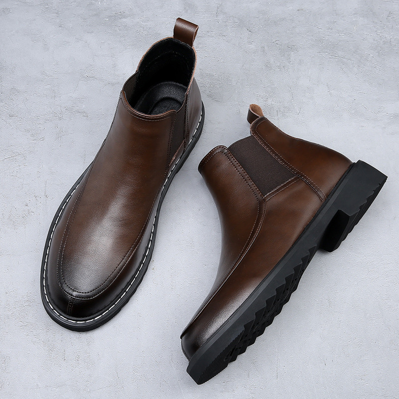 Cizme din de marcă de lux pentru bărbați în stil britanic, 2023, pentru bărbați noi, cizme casual cu platformă, antiderapante, respirabile