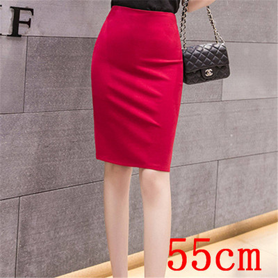 Elegantne suknje visokog struka Radna odjeća Midi suknja velikih veličina s prorezom Crna Crvena elastična Uredska dama Pencil suknje pripijenog kroja Ženske 4XL 5XL