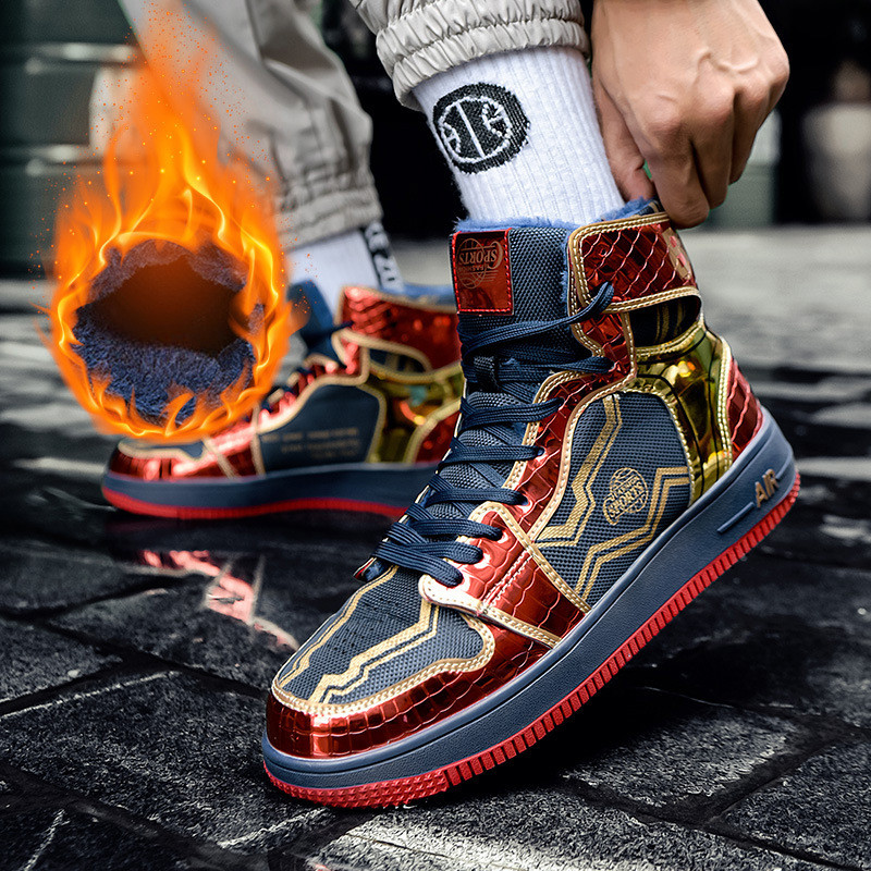 Ανδρικά παπούτσια Νέα ψηλά παπούτσια Bright Face Casual Παπούτσια Αντιολισθητικά Παπούτσια με χοντρή σόλα που αναπνέουν Βουλκανιζέ παπούτσια Μόδα αθλητικά παπούτσια