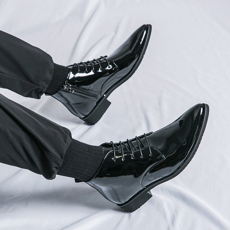 Nou Sosire Retro Bărbați din piele Botine Chelsea Moda Comozi Platformă Pantofi de rochie Ghele Moale Vârf Ascuțit Cizme Casual