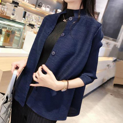 Κορεάτικο κομψό εμπριμέ μακρυμάνικο ζακέτα με μακρυμάνικο μπουφάν για γυναικεία πουκάμισα μόδα Υπερμεγέθη πολυτελής μπλούζα 2023