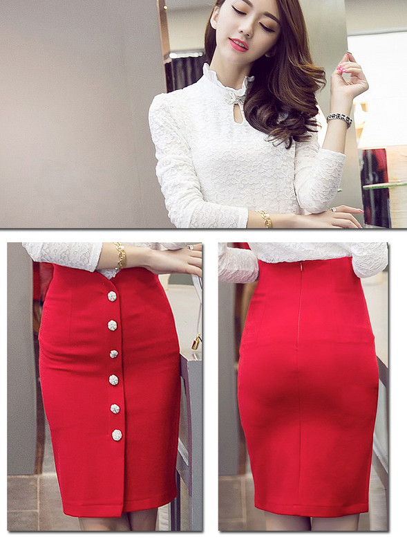 Ženska nova suknja veće veličine 2017. Visokokvalitetna, jeftina cijena, tanka pencil suknja uz kros Ženska srednje visoka suknja Besplatna dostava S-5XL