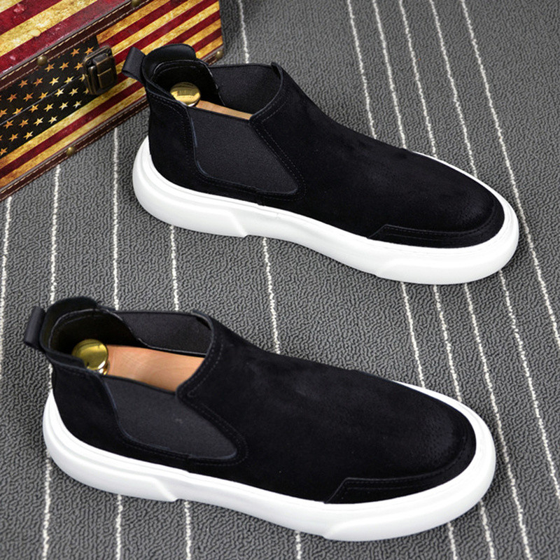 platvorm Korea disainer meeste moesaapad soojad puuvillased talvekingad mustad chelsea bottes homme pahkluu botas masculinas botines