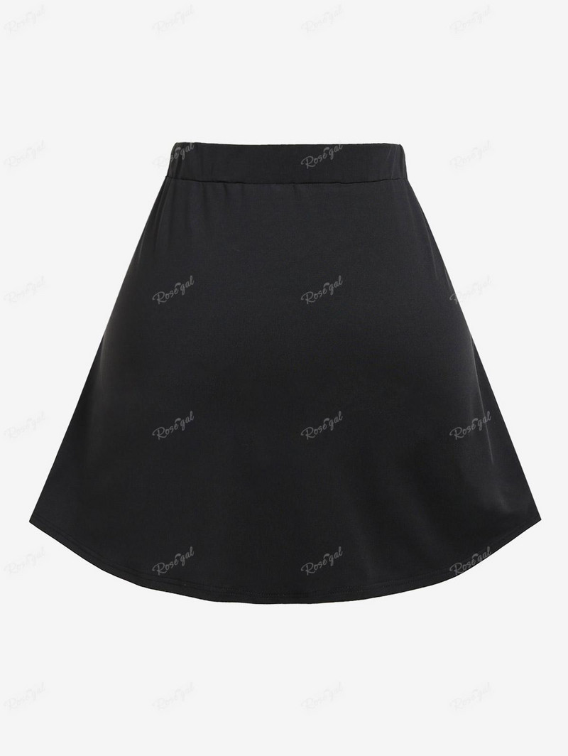 ROSEGAL Velike crne suknje s kopčama Ženske ležerne, jednobojne mini suknje s elastičnim strukom, jednobojne.