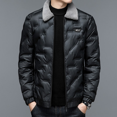 Ανδρικό μοντέρνο ζεστό χοντρό χειμωνιάτικο παλτό casual και κομψό πουκάμισο γιακά ελαφρύ βαμβακερό σακάκι κορεατικής έκδοσης κοντό στυλ