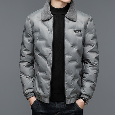 Ανδρικό μοντέρνο ζεστό χοντρό χειμωνιάτικο παλτό casual και κομψό πουκάμισο γιακά ελαφρύ βαμβακερό σακάκι κορεατικής έκδοσης κοντό στυλ