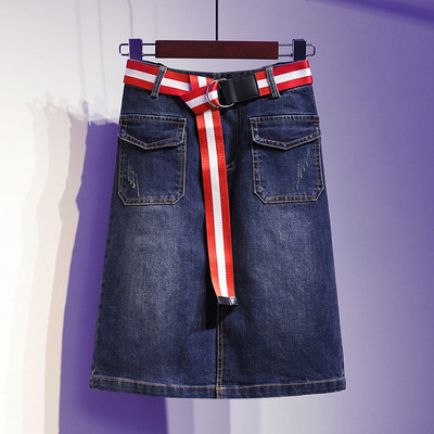 Európai középhosszú farmerszoknya női félhosszú női szoknya 90 kg új hímzett virágos alkalmi szoknya A-vonal