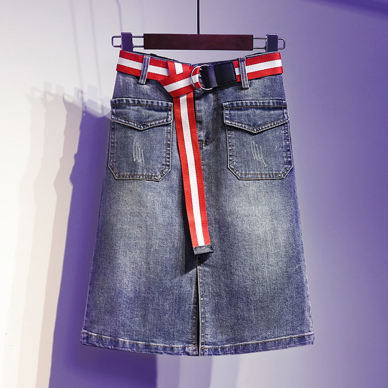 Európai középhosszú farmerszoknya női félhosszú női szoknya 90 kg új hímzett virágos alkalmi szoknya A-vonal