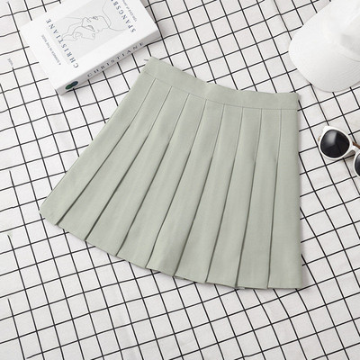 Καφέ γυναικεία φούστα καλοκαιρινά 2022 Γυναικεία ψηλόμεση Harajuku Κορεάτικο στυλ Μίνι πλισέ φούστα για σχολική στολή