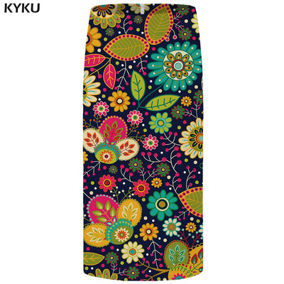 KYKU brändi graafilised seelikud naistele sinised plusssuurused vanad vabaaja Harajuku 3D prinditud pliiats Seksikad naiste seelikud Naiste naljakad