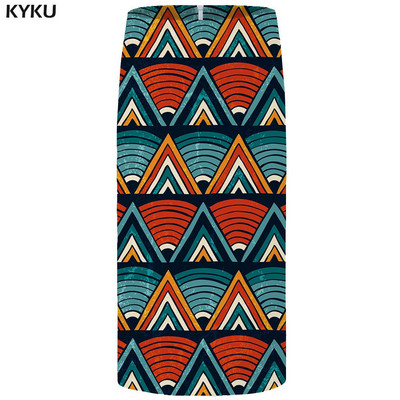 KYKU brändi graafilised seelikud naistele sinised plusssuurused vanad vabaaja Harajuku 3D prinditud pliiats Seksikad naiste seelikud Naiste naljakad